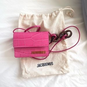 Jacquemus Pink Croc ‘le petit riviera’ Bag